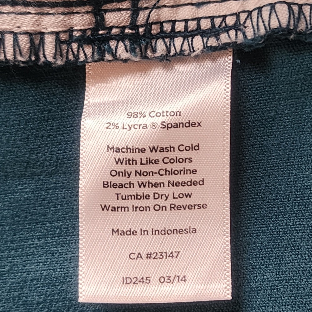 Talbots Womens 6 Teal Corduroy Heritage Slim Pants Office Business Casual - Picture 8 of 10